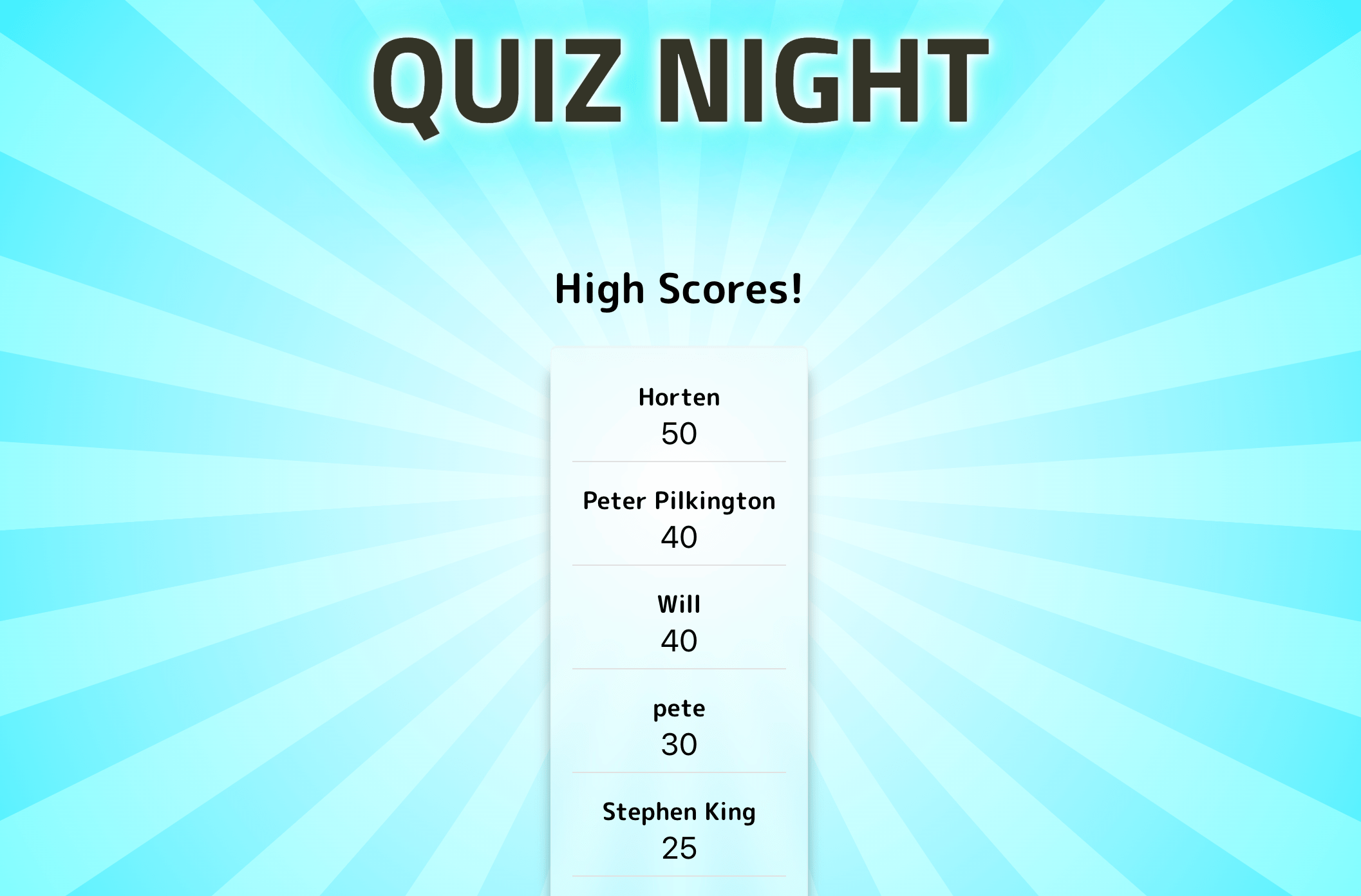 Quiz Night picture